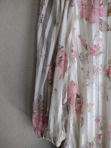 Vestido de té formal vintage 1985 cintura caída fiesta crema melocotón lavanda talla 9/10 - Imagen 5 de 8