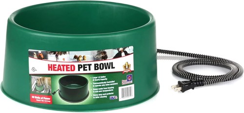 Confezione 2 Ciotole Acqua Riscaldate Elettriche per Animali Domestici 1.5Gal 60W con Controllo Termostatico Verde - Foto 6 di 8