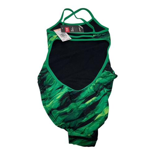 TYR Girl's Durafast Elite Trinity Fit-Y Swimsuit Black/ Green Size 24 NEW NWT - Picture 3 of 6