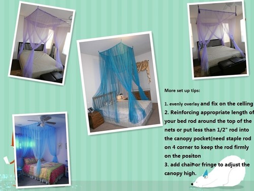 OctoRose 4Post Bed Canopy Mosquito Net for QUEEN, FULL, KING beds in MANY COLORS - 第 2/19 張圖片