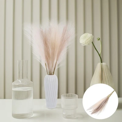 Paquete de 6 piezas de hierba pampeana sintética beige para decoración de granja y boda - Imagen 1 de 4
