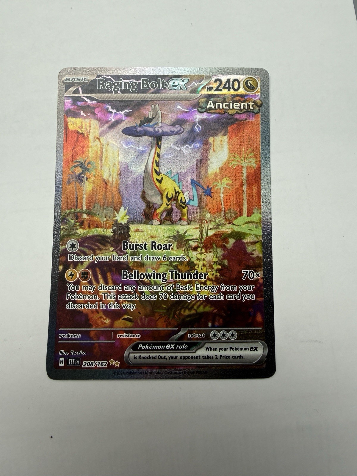 Raging Bolt ex 208/162 Temporal Forces Pokemon Special Illustration Rare NM