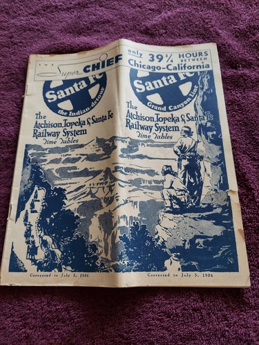 The Atchison, Topeka & SantaFe Railway System 1936 Time Tables
