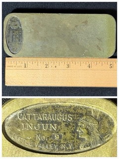 Piedra de afilar vintage Cattaraugus Injun No.9 piedra de afilar afilar navaja logotipo indio