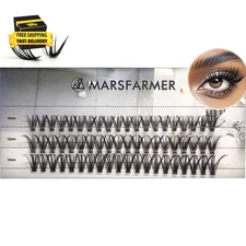 60PCS False Eyelashes Cluster Set - 50D 3 Size 10 12 14Mm D Curl Eyelashes Clust