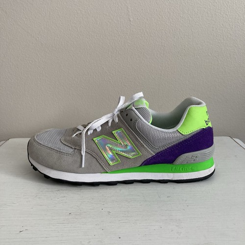 New Balance 574 Womens Hologram Pack Sneaker Shoes Gray Green Purple Size 9 - Picture 6 of 11