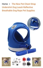 Pet Dog Puppy Soft VEST Harness Leash Lead Walking Collar Chest Strap XS-XL