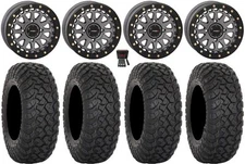 System 3 SB-6 15" Wheels Gunmetal (5+2) 32" RT320 Tires Kawasaki Teryx Mule