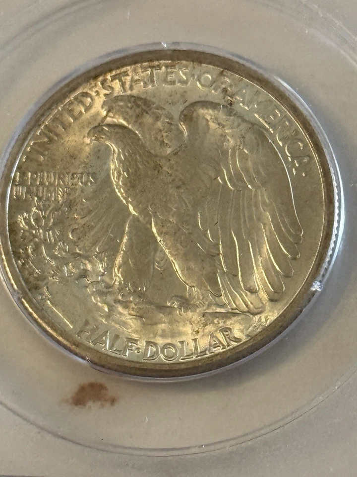 1947-D Walking Liberty Half Dollar PCGS MS64 Rattler Holder Brilliant Luster - Image 3 of 4