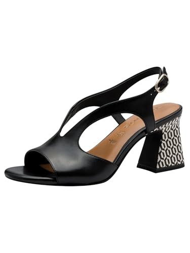 Tamaris Damen Sandalette Mit Blockabsatz Leder, Schwarz, 36 EU-image
