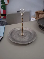 GG COLLECTION The Heritage Collection Twisted Metal Silver Tone Serving Tray