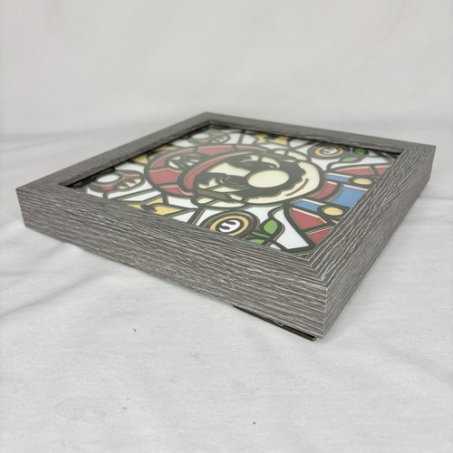 Super Mario Framed Photo 9x9 Glass Faux Wood Sturdy Nintendo Gamer Man Cave - Picture 5 of 9