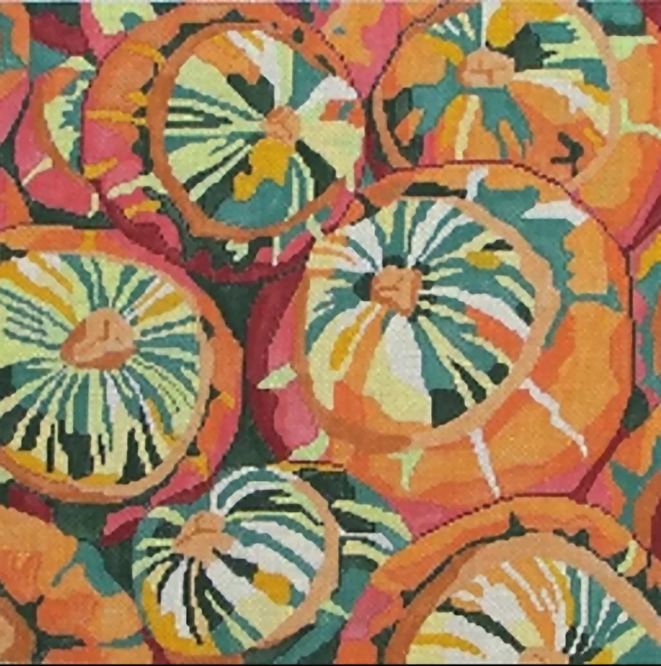 Needlepoint Handpainted Jean Smith Farmers Market Squash 14x14 - Image 4 of 4