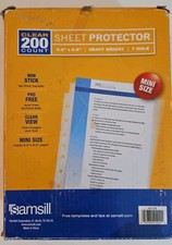 Samsill sheet protectors 5.5 X 8.5 Heavy Weight 7 Hole