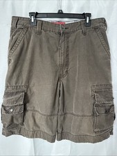 Levi's Men's Squad Cargo Shorts Red Tab Size 36 Brown Pocket Flap Hiking Fishing