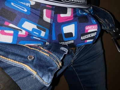 Caleçon Aussiebum imprimé bleu L Neuf - Photo 1/4