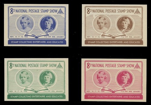 1956 ASDA STAMP SHOW POSTER STAMPS, IMPERFORATE - SET OF 4