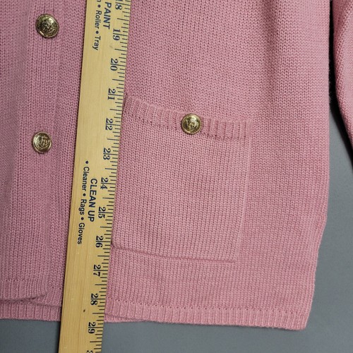 Karen Scott Sweater Womens Medium Pink Button Front Cardigan Pockets V-Neck Knit - Picture 8 of 12