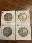 Silver 90%  Walking Liberty lot of 4 different dates coins - In Holders