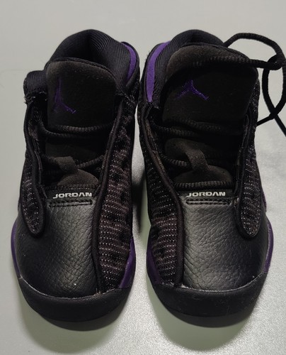 Jordan 13 Retro (TD) Black Purple Black Sole Lace Up 9C