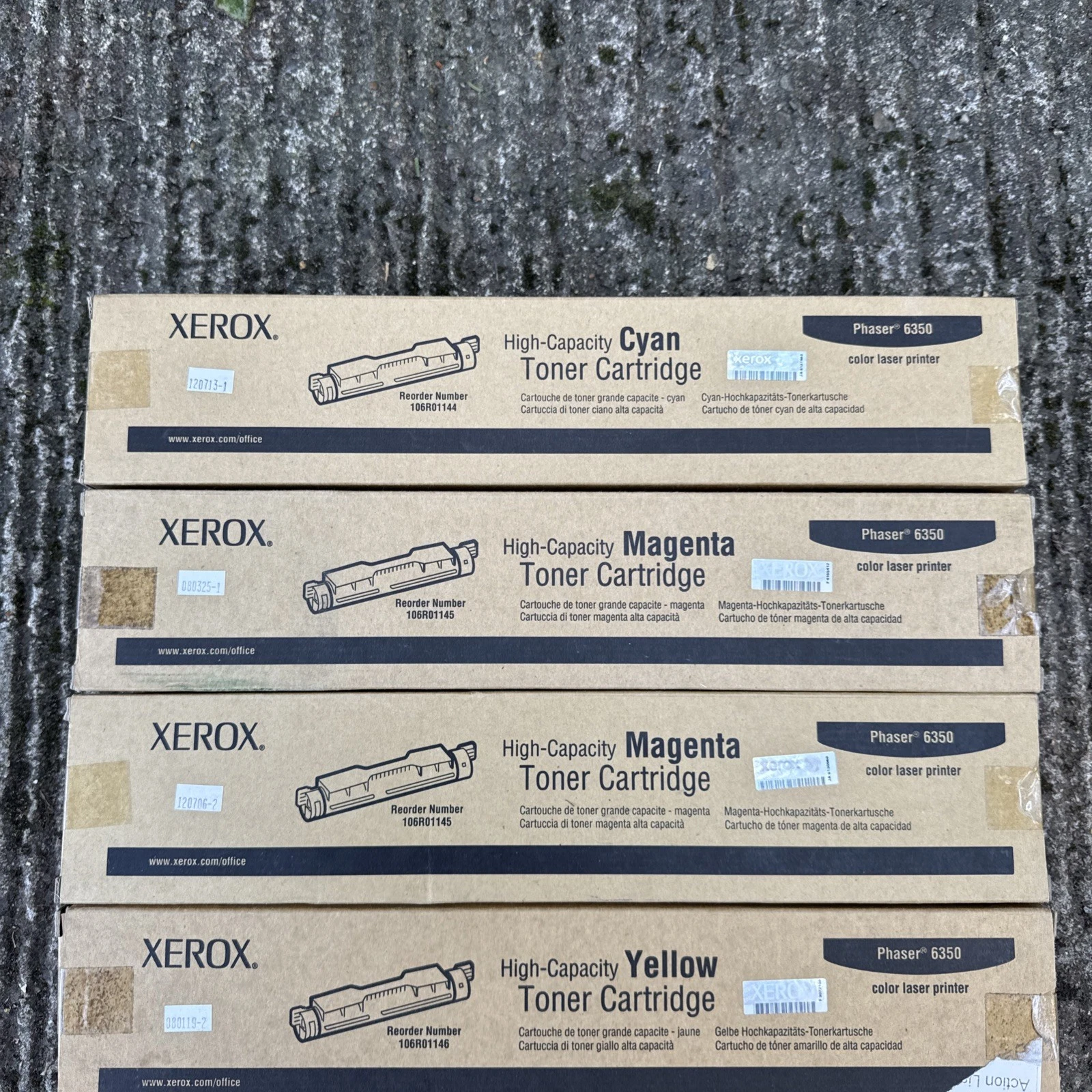 Set Of Xerox Toners Phaser 6350 CMY 1x 106R01144 2x 106R01145 3x 106R01146 - New 2