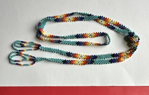 Vintage Brillenperlen Schlüsselband Halter Indianer Handarbeit