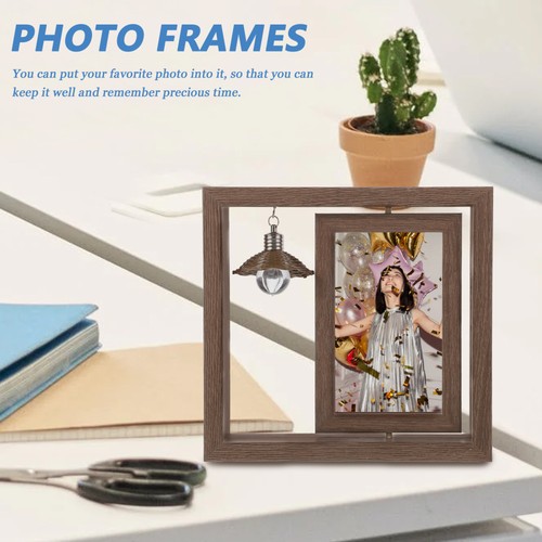 Carousel Photo Frame Office Rotating Picture Rotate The Double-sided - Picture 9 of 12