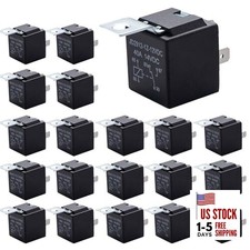 20-Pack 12V 40/30AMP 5-Pin SPDT Automotive Relay Kit, Compatible with Power