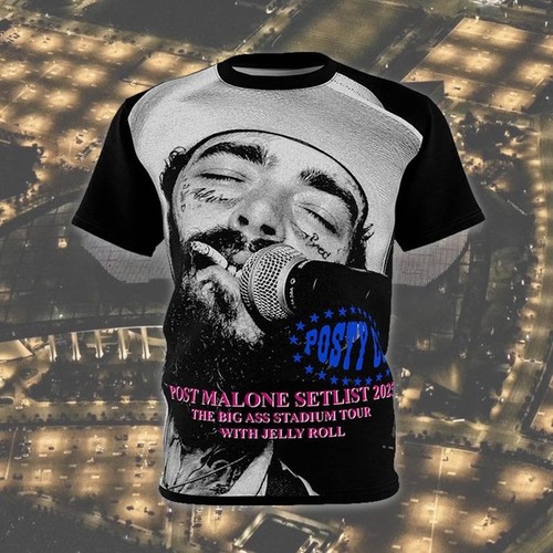 Posty Tour 2025 Shirt, Retro Big Ass Tour 3D Graphic T-Shirt for Fans
