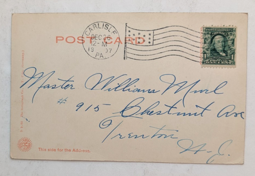 1907 MAIN ST RAILROAD TRAIN TRACKS HORSE & BUGGY CARLISLE PA ROTOGRAPH POSTCARD - Picture 2 of 2