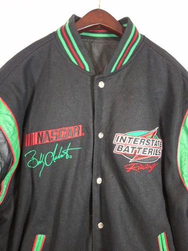 Vintage Bobby Labonte Leather Wool Reverseable NASCAR Jacket Interstate Large - Picture 5 of 10