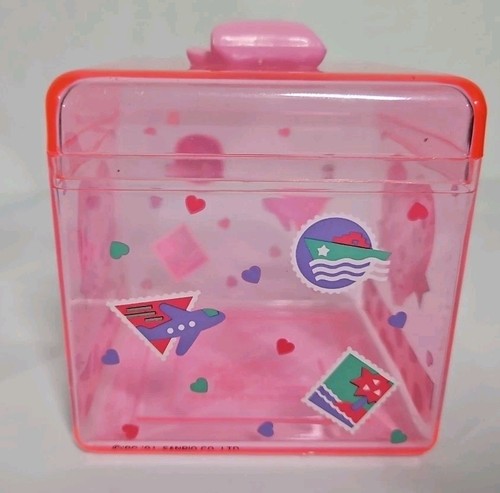 Vintage 90's Sanrio Plastic Spottie Dotti Pink Bow Trinket Box Good Condition! - Picture 3 of 11