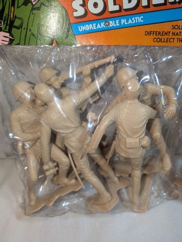 2x Giant 6 Inch Soldier Figures Tan Plastic United States Japan Army Men Sealed - Picture 4 of 9