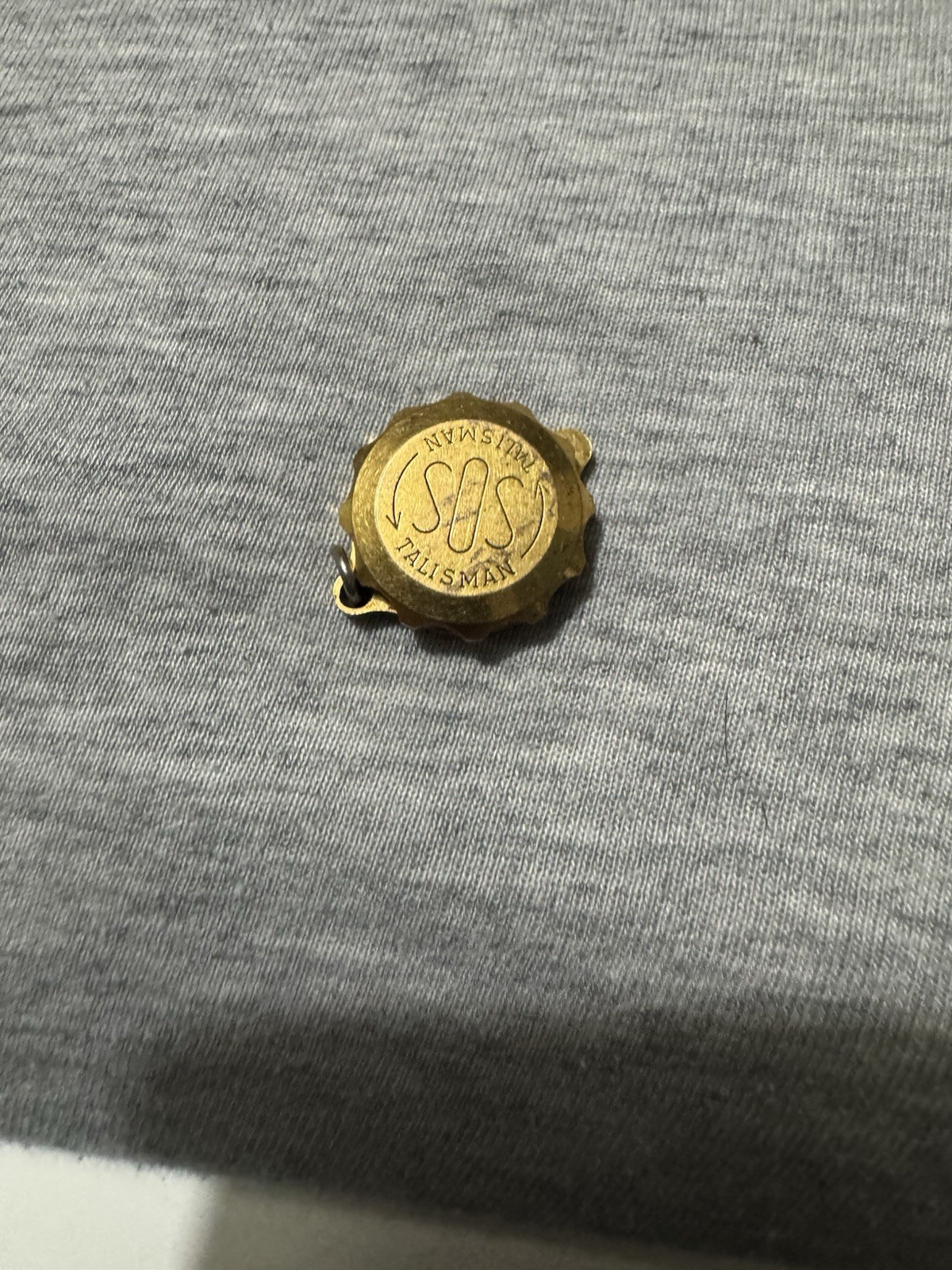 Gold Tone SOS Talisman Cancer Zodiac Sign Charm Pendant