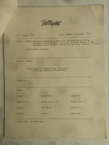 2 TED NUGENT TNT Tour Concerto Iteniario 1977 - Foto 6 di 9