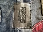 Bleecker Mercier mens blue acid wash distressed tapered denim jeans 5-pocket — photo 2