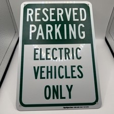 Reserved Parking Electric Vehicles Only Sign, 10” x 7”