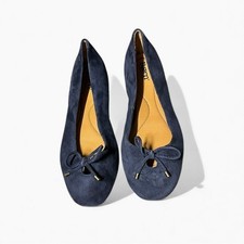 NEW Børn Poe Navy Suede Ballet Flats Slip-O...