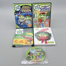 Lot of 5 Leap Frog DVD Math Adventure Moon, Go To School, Talking Words Factory