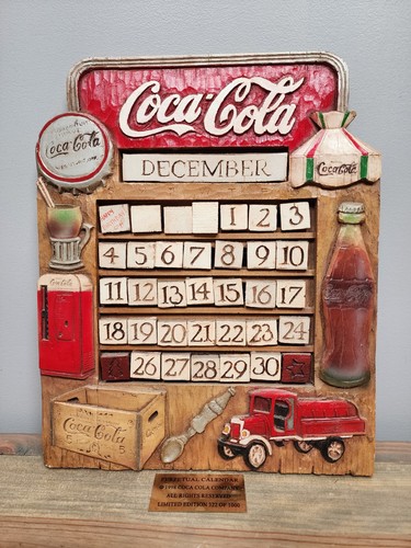 Rare Vintage 1998 Coca-Cola Limited Perpetual Wall Calendar Complete #322/1000