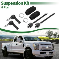 6 Pcs Front Suspension Kit Inner Outer Tie Rod Ends with Boots for Ford F-150