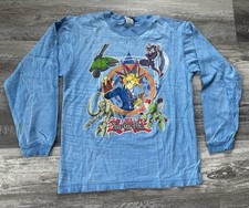 Vintage Yu gi oh Anime Shirt Sz Boys M Long Sleeve 1996 3D Print Baby Blue