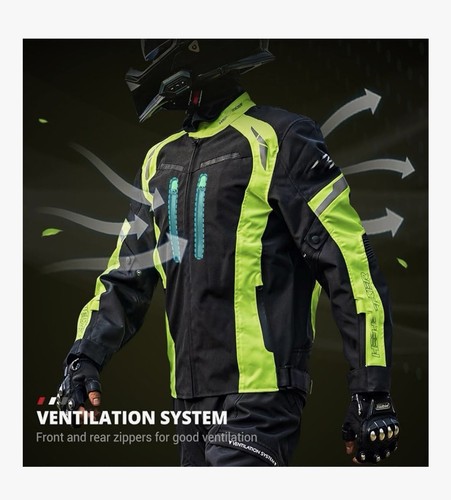 Men's Biker Jacket Motorcycle Jacket Waterproof Motorcyclist Protective Gear - Picture 21 of 21