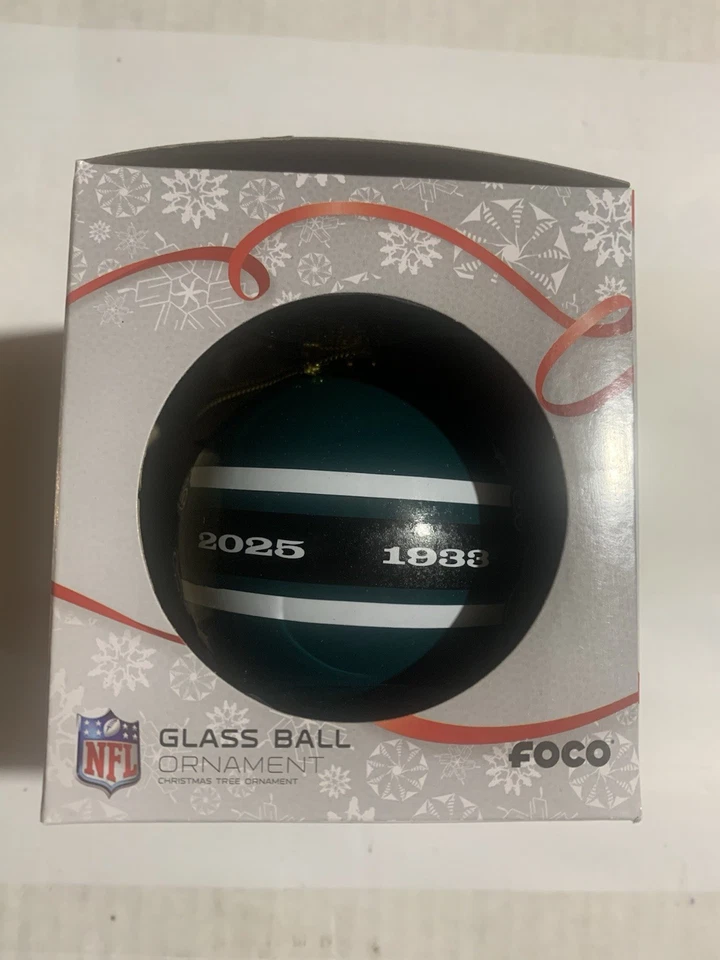Philadelphia Eagles NFL 2025 bola de vidrio adorno de Navidad Foto 2 de 3