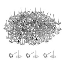 180Pcs Upholstery Tacks, 11 x 17mm Round Cap Black Thumb Tacks, Silver