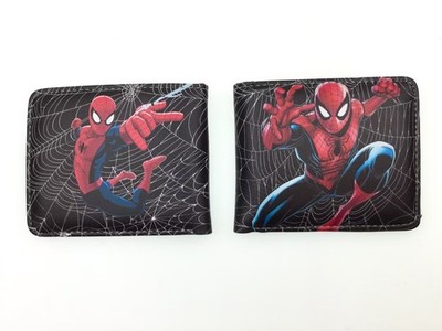 Spiderman Cartoon PU Geldbörse Unisex Mode kurze Karte Münze Doppelfaltung Geldbörse