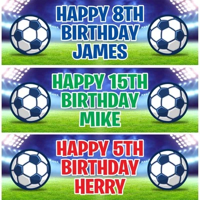 ARTISIGN CRAFTS 2x Customisable Football Stadium Birthday Banners Personalised Party Decorations