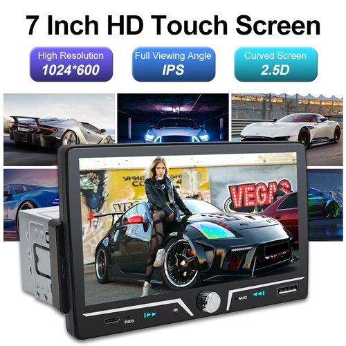 Radio Coche 1 Din Inalámbrico Android Auto Carplay MP5 Estéreo 7" Pantalla IPS Bluetooth - Imagen 5 de 16