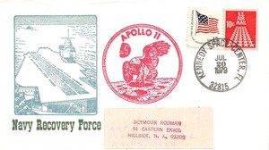 APOLLO 11 10th ANNIV. 7/20/79 KSC NAVY & PATCH CACHET 2 STAMPS, SC# C72 & 1597