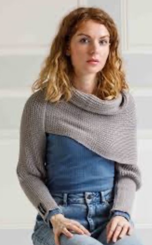 Neu mit Etikett Freya Harper eleganter dunkelgrauer Strickschal Einheitsgröße - mehrere Möglichkeiten zu tragen - Bild 6 von 14